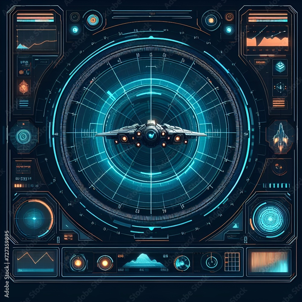 Fototapeta premium Futuristic virtual graphic touch user interface, HUD. For web design and application interface, also useful for infographics.