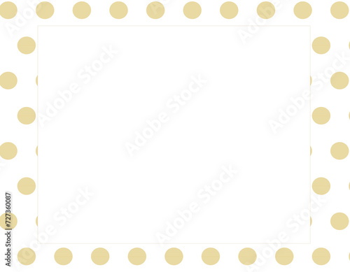 水玉模様のシンプルなカード、フレーム｜ゴールド -Print/Card/Gold