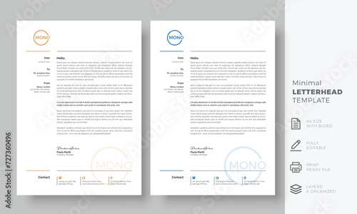 Creative modern and minimal corporate letterhead design, new letterhead template, company business letterhead design