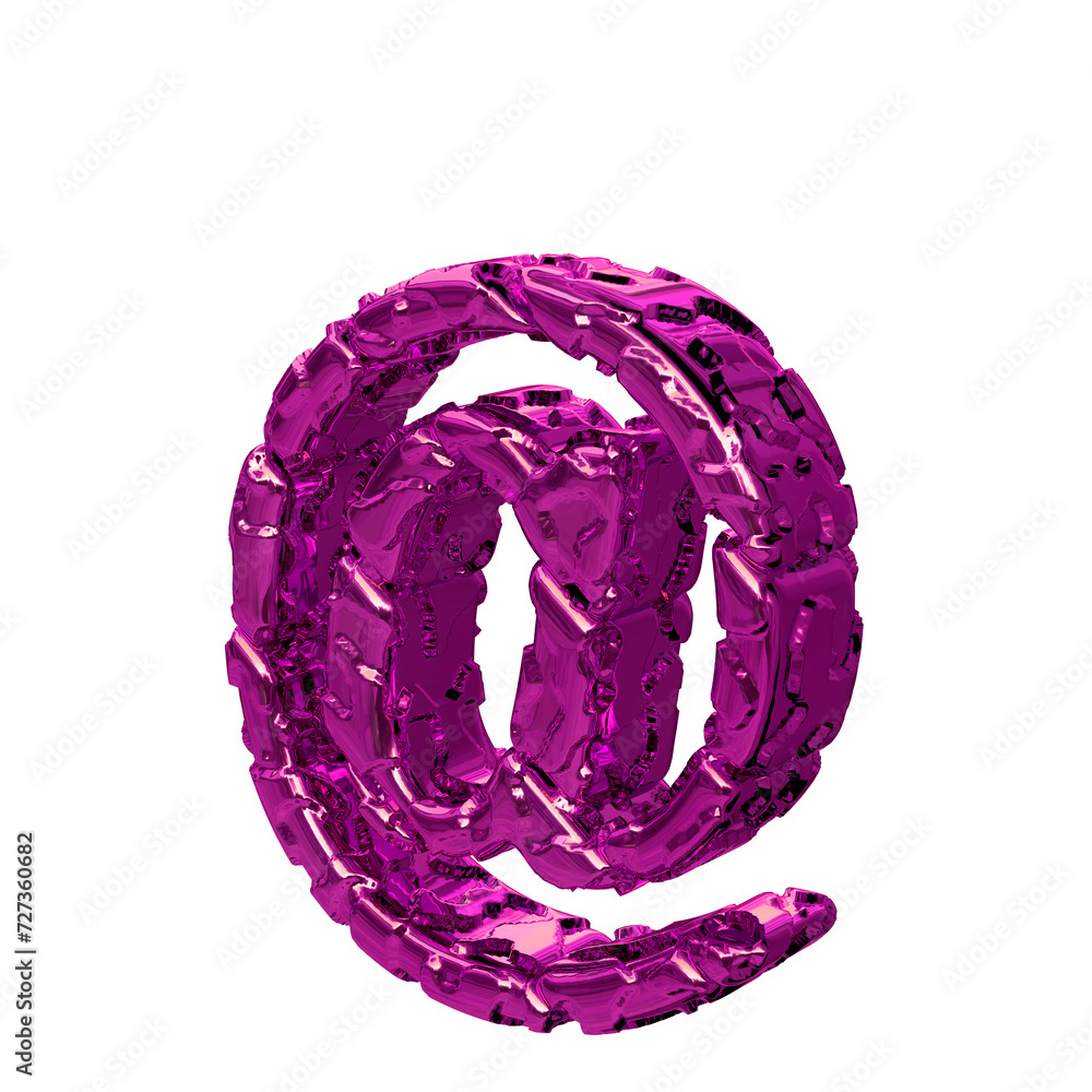 Fototapeta premium The purple unpolished symbol turned to the left