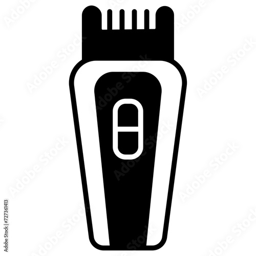 electric shaver  glyph and line vector illustration