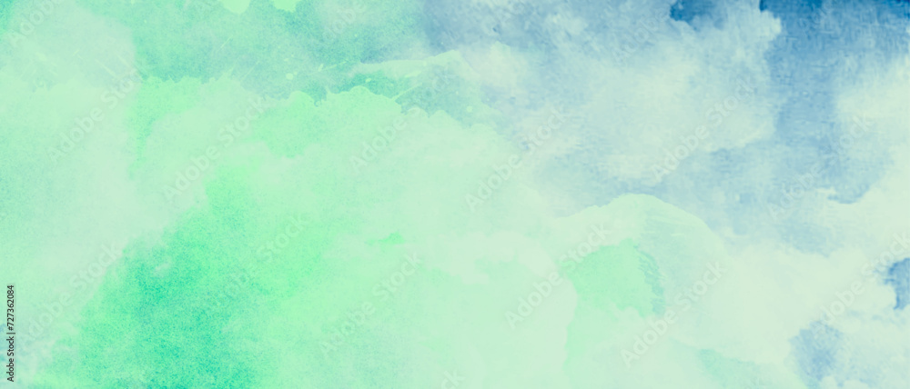 blue green background. Colorful watercolor cloud texture. abstract watercolor background