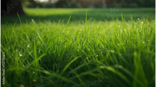 Wallpaper Mural Vibrant Spring Greens: Fresh Grass in the Morning Light Torontodigital.ca