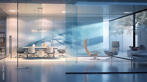 Integrate smart glass walls or partitions that can change opacity for privacy or an open-concept feel as neededar photo