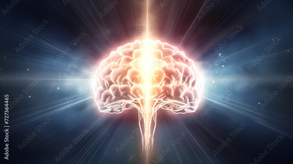 Abstract human brain or light bulb, creative PPT background