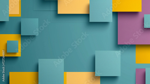 Blue, mustard, mauve, and green abstract shape background vector presentation design. PowerPoint and Business background.