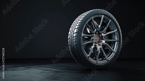 Black background with car tires.