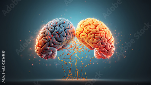 Abstract human brain or light bulb, creative PPT background