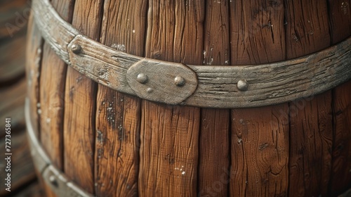 Close-up of rustic wooden barrel, showcasing intricate texture and aesthetic.