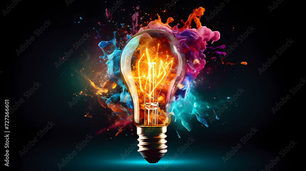 Abstract human brain or light bulb, creative PPT background Abstract human brain or light bulb, creative PPT background