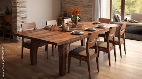 Opt for a large  extendable dining table to accommodate gatherings and maintain a sense of spaciousnessar