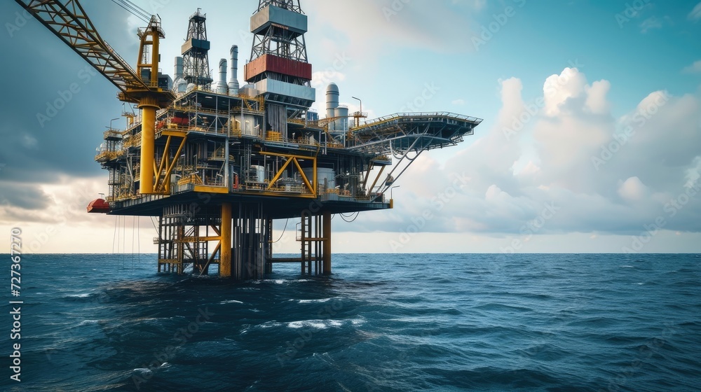 Sea-based oil platform.