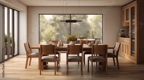 Opt for a large, extendable dining table to accommodate gatherings and maintain a sense of spaciousnessar