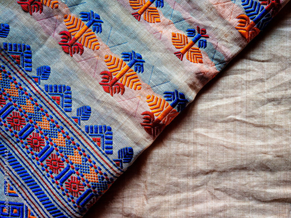tribal pattern or ethnic pattern is used for assam motif design or muga silk of assam. similar to ukrainian pattern or russian pattern. tribal pattern or ethnic pattern is used for assam motif design or muga silk of assam. similar to ukrainian pattern or russian pattern.