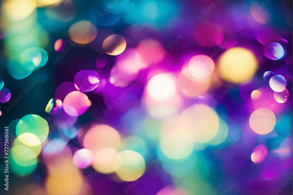 Abstract shapes of bokeh dancing in a sea of vibrant jewel tones.
