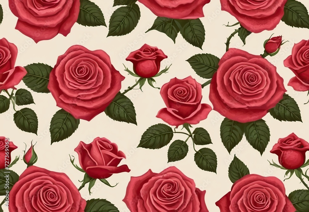 Naklejka premium seamless pattern with roses