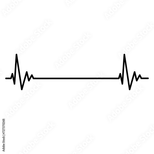 Sinus bradycardia line illustration on white background. Slow heart rhythm. Vector illustration photo
