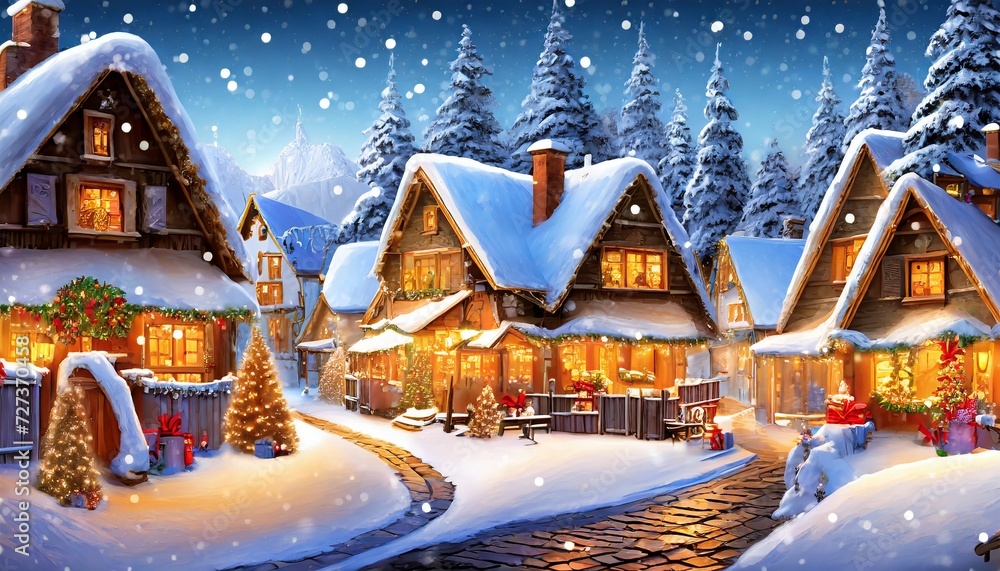 Fototapeta premium winter in the village