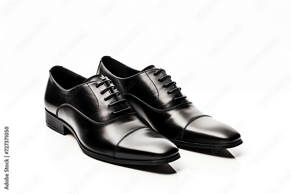 black leather shoes, AI Generative. black leather shoes, AI Generative.
