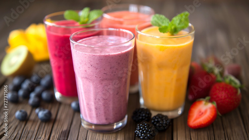 smoothies blended fruit drink with berries healthy beverage