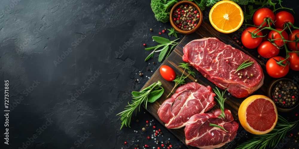Achieving Balance In Diet And Lifestyle Is Emphasized By Considering Meat Intake. Сoncept Plant-Based Diet, Reducing Meat Consumption, Balanced Nutrition, Healthy Lifestyle, Mindful Eating