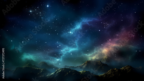 Gradient abstract stars background, starry night sky