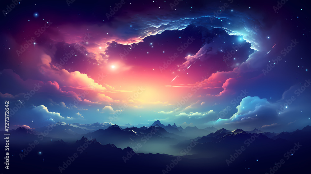 Mysterious star themed gradient background with countless twinkling stars Mysterious star themed gradient background with countless twinkling stars