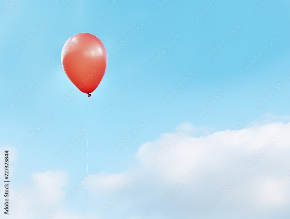 Obraz premium Balloon Lifting Off Aspiration and Freedom Isolated on White Background AI Generated