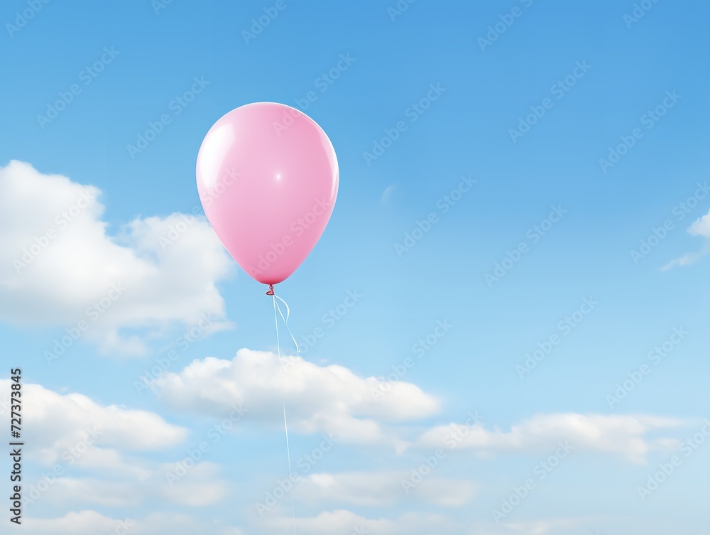 Obraz premium Balloon Lifting Off Aspiration and Freedom Isolated on White Background AI Generated