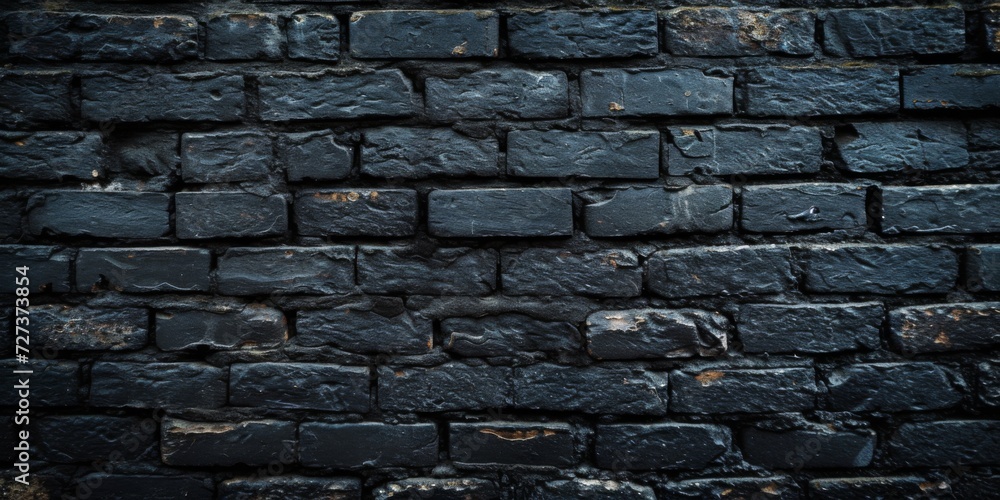 Highquality Image Of A Sleek, Black Brick Wall For Backgrounds Or Wallpapers. Сoncept Sleek Black Brick Wall, High-Quality Image, Backgrounds, Wallpapers