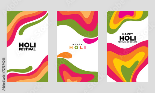 Holi festival social media post Template Collection. for cover, flyer, social media. vector illustration