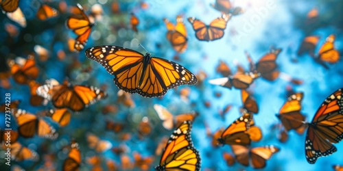 Monarch Butterflies Flock In A Vibrant Spectacle © Ян Заболотний