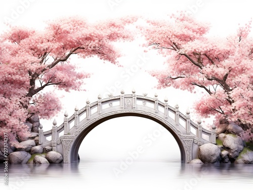 Bridge Connecting Two Shores Unity and Passage Isolated on White Background AI Generated