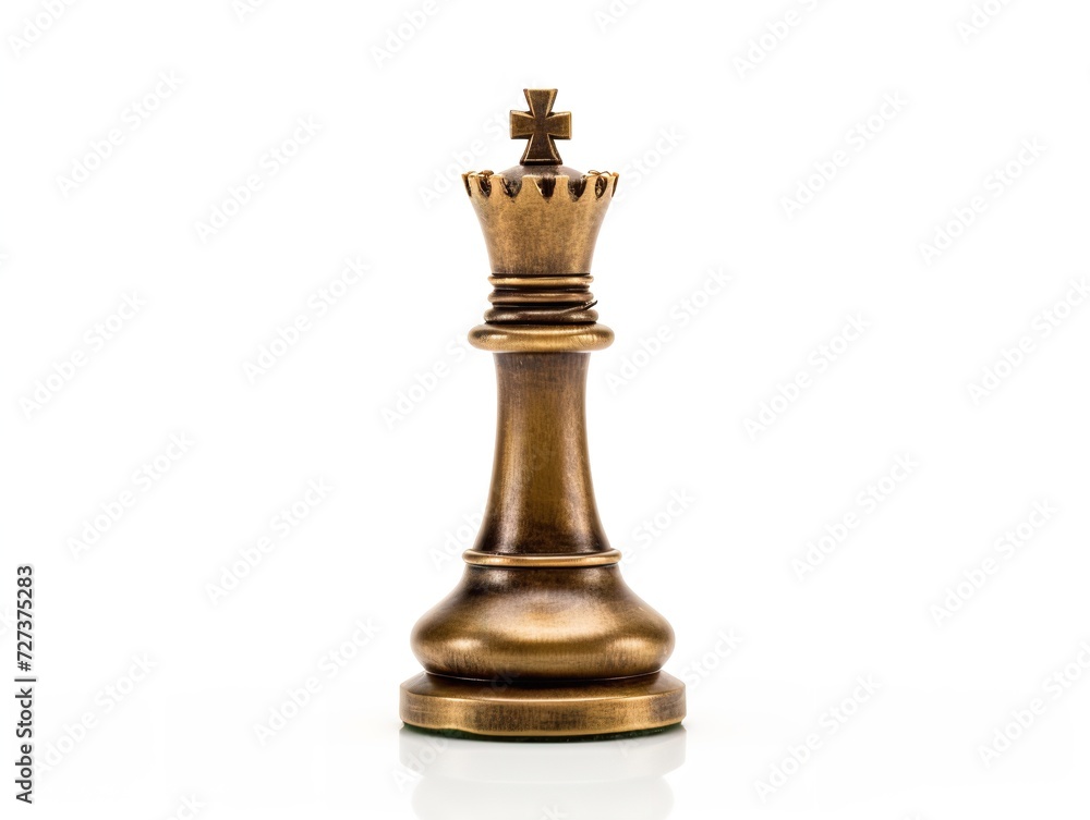 Chess King Piece Strategy and Leadership Isolated on White Background AI Generated