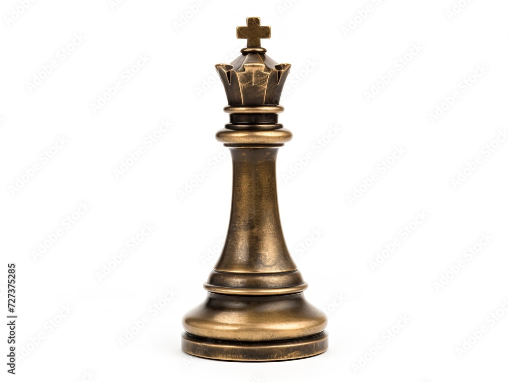 Chess King Piece Strategy and Leadership Isolated on White Background AI Generated