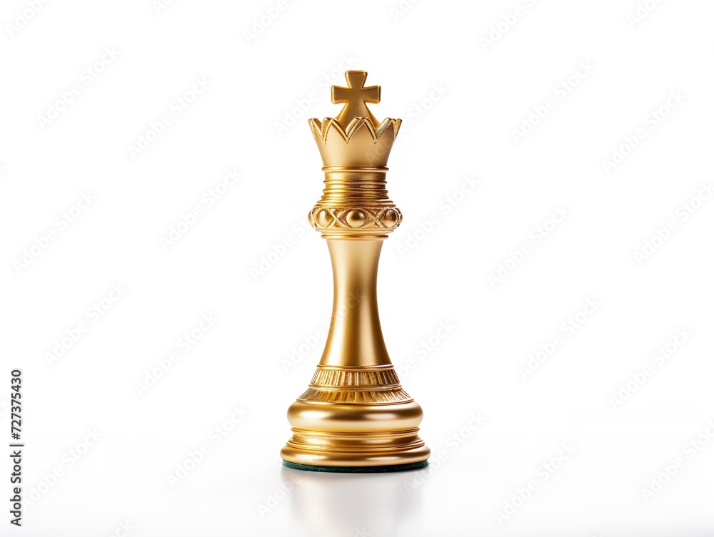 Chess King Piece Strategy and Leadership Isolated on White Background AI Generated