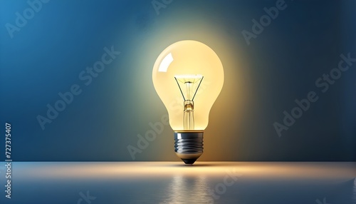 Light bulb on a dark blue background. Think differently creative idea concept. Business, innovation, solution, strategy concept. photo