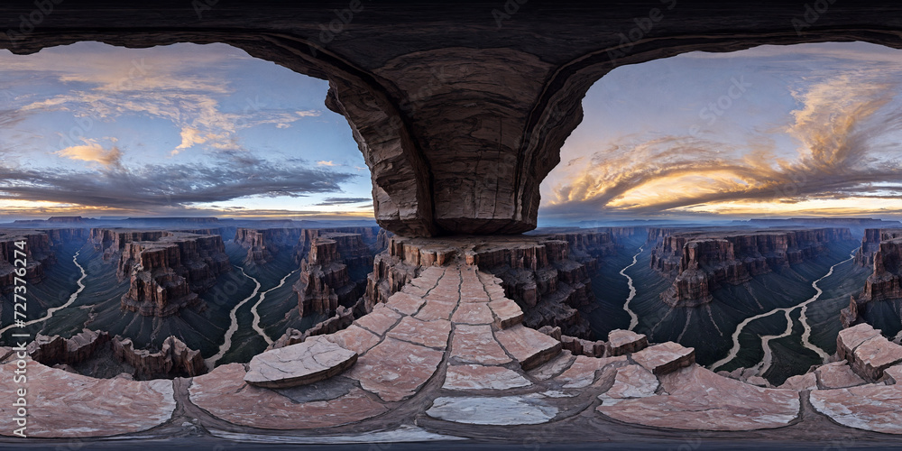 View Over Canyon Full 360 Degrees Seamless Spherical Panorama Hdri