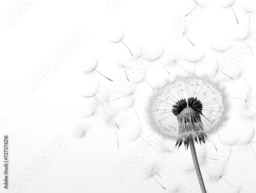 Dandelion with Seeds Blowing Change and Renewal Isolated on White Background AI Generated