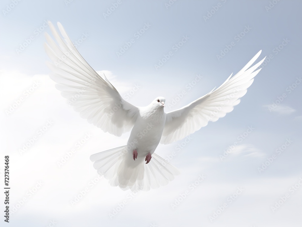 Dove in Flight Freedom and Hope Isolated on White Background AI Generated Dove in Flight Freedom and Hope Isolated on White Background AI Generated