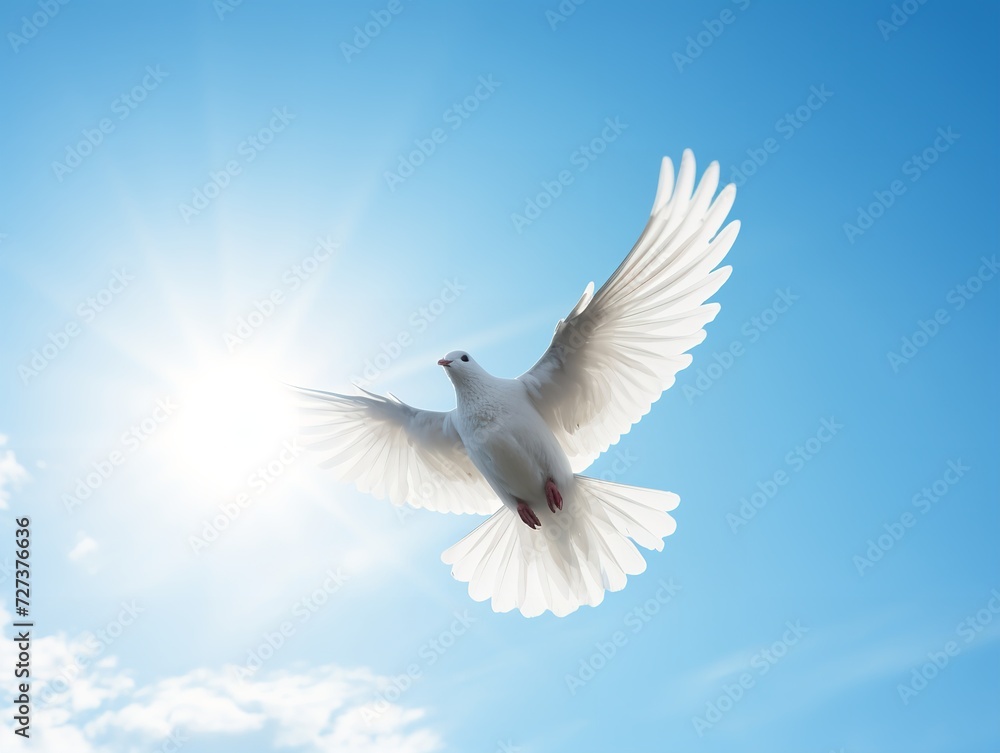 Dove in Flight Freedom and Hope Isolated on White Background AI Generated Dove in Flight Freedom and Hope Isolated on White Background AI Generated
