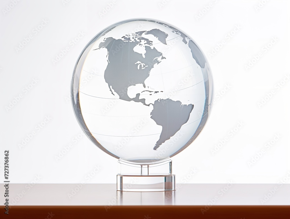 Fototapeta premium Globe on a Stand World Exploration Isolated on White Background AI Generated