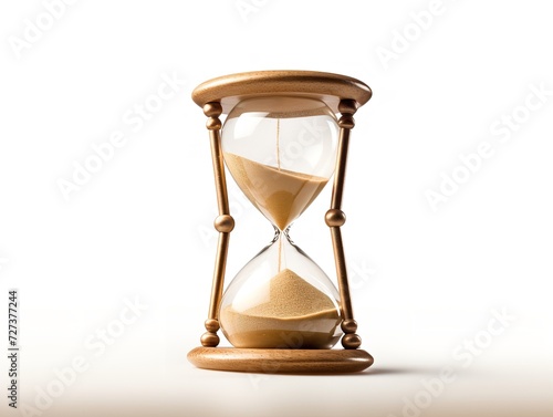 Hourglass Turning Over New Beginnings Isolated on White Background AI Generated