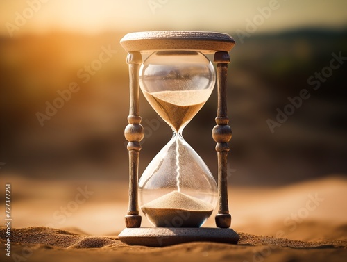 Hourglass Turning Over New Beginnings Isolated on White Background AI Generated