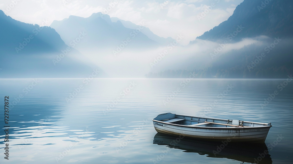Solitary Boat On A Lake Solitary Boat On A Lake