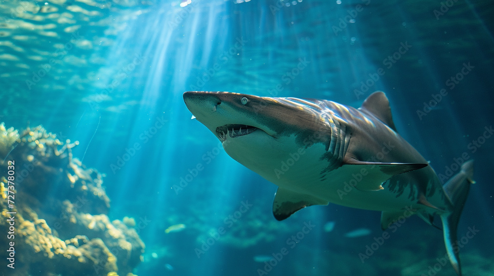 Obraz premium Dangerous shark in underwater