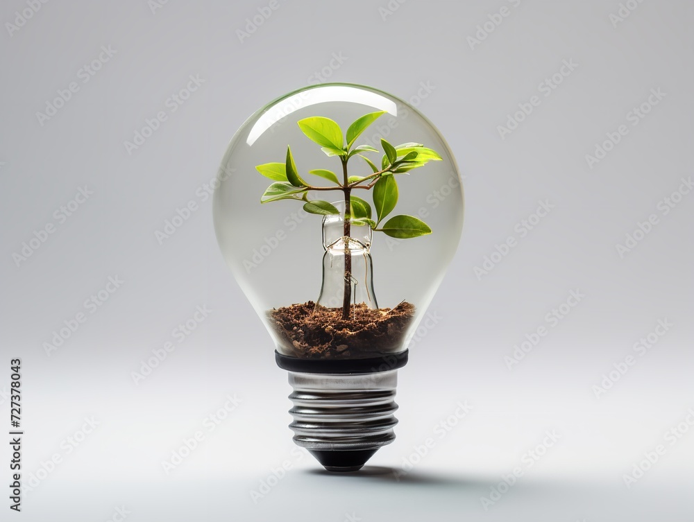 Lightbulb with Plant Growing Inside Innovation and Growth Isolated on White Background AI Generated Lightbulb with Plant Growing Inside Innovation and Growth Isolated on White Background AI Generated