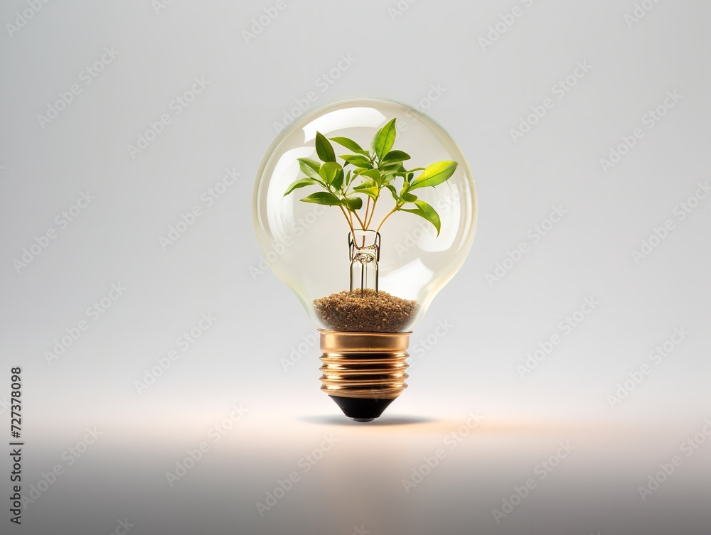 Lightbulb with Plant Growing Inside Innovation and Growth Isolated on White Background AI Generated Lightbulb with Plant Growing Inside Innovation and Growth Isolated on White Background AI Generated