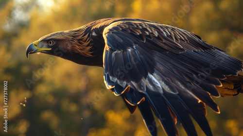 Golden eagle in flight photo