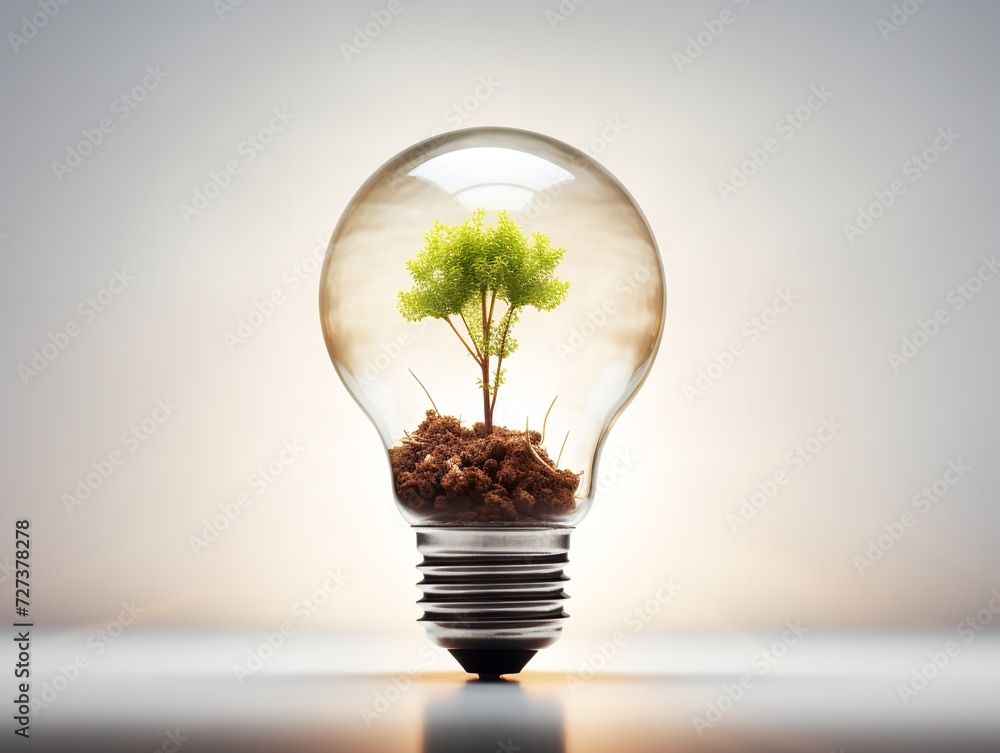 Lightbulb with Plant Growing Inside Innovation and Growth Isolated on White Background AI Generated Lightbulb with Plant Growing Inside Innovation and Growth Isolated on White Background AI Generated